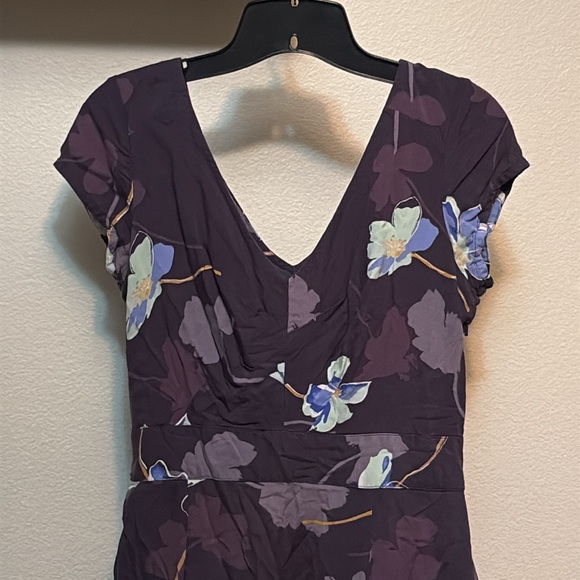 EShakti Women’s Dress Sz 10, Smocked Waist Blue & Purple Flower print, pockets - Picture 2 of 10
